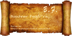 Buschner Fedóra névjegykártya